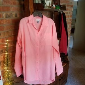 Old Navy Coral Boyfriend Blouse